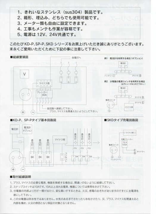 楽天市場】分電盤 配電盤 KD-P14 Vメータ・Aメーター付き 有限会社光電 