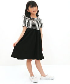 【クーポンで50％OFF】ドッキングワンピース 半袖 子供服 キッズ ジュニア 女の子 無地 柄 シンプル 100cm 110cm 120cm 130cm 140cm 150cm