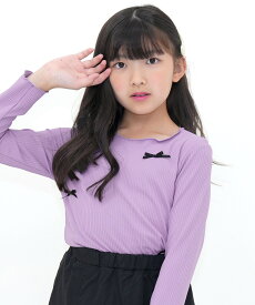 【26年SS新色】デザイントップス 長袖 Tシャツ 子供服 キッズ ジュニア 女の子 無地 フリル リボン セーラー 90cm 100cm 110cm 120cm 130cm 140cm 150cm