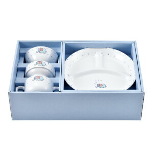 食器 子供 食器セット 皿 ボウル 小鉢 茶碗 ワンプレート プレート ダイアセラムギフト食器 ぷくぷくぞうさんアイスブルー ギフトセット 出産準備 出産祝い 食洗器対応 ベビー 赤ちゃん 離