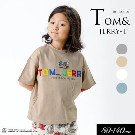 2024夏【F.O.KIDS/エフオーキッズ】トムとジェリーコラボ　ブロックロゴ Tシャツ≪80cm 90cm 95cm 100cm 110cm 120cm 130cm 140cm 150cm≫子供服 キッズ 女の子 男の子 女児 男児 ジュニア Tシャツ