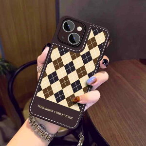 �X�}�z�P�[�X iPhone X XS 12 13 14 15 16 Plus Pro ProMax ���U�[ �{�v �`�F�b�N �u���b�N �u���E�� �ی�P�[�X �g�ѓd�b Apple �j�b�` �N���G�C�e�B�u �X�g���b�v�t�� �u���E�� ���g�� �X�^�C�� �V���v��