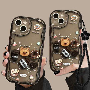 �X�}�z�P�[�X iPhone 11 12 13 14 15 16 X XS Pro ProMax �u���b�N ���� �V���R�� �ی�P�[�X �g�ѓd�b Apple �N�} �h�[�i�c �j�b�` �N���G�C�e�B�u �X�g���b�v�t�� �X�^�C�� �h�o ���킢�� ������� ���s
