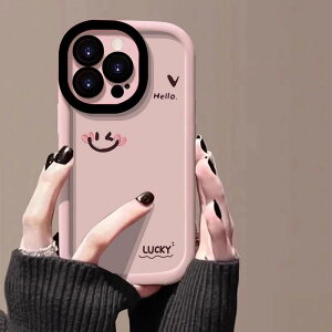 �X�}�z�P�[�X iPhone 11 12 13 14 15 16 Plus Pro ProMax �X�}�C�� �X�}�C���[ Hello LUCKY �ی�P�[�X �s���N �J�[�L �O���[�� �u���E�� �u���b�N �z���C�g ���b�h �p�[�v�� �V���R�� �g�� Apple