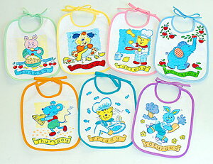 エプロンスタイよだれかけビブウィークリービブ7枚セットペットのランチタイム選んで!!無料ギフトラッピング