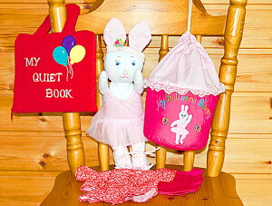 布絵本布おもちゃ布の着せ替えセットMY QUIET BOOK バルーン&着せ替えバッグ バレリーナバニースマイルギフトセット【知能開発レッスンブック】幼児教育選んで!!無料ギフトラッピング