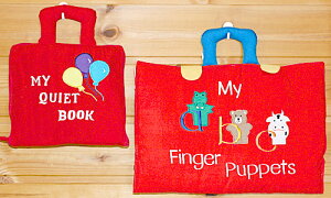 布絵本MY QUIET BOOK バルーン 英語刺しゅう版&My abc Finger puppetsプレイ&ラーンギフトセット英語教育幼児教育【知能開発レッスンブック】無料ギフトラッピング