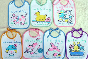 エプロンスタイよだれかけビブウィークリービブ7枚セットアニマルペット選んで!!無料ギフトラッピング