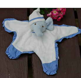 布おもちゃベビータオルぬいぐるみどうぶつおあそびタオルエレファント　ブルー