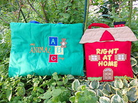 布絵本My ANIMAL ABC bag& RIGHT AT HOME刺しゅうABC英語スマートギフトセット【知能開発レッスンブック】英語教育幼児教育選んで!!無料ギフトラッピング