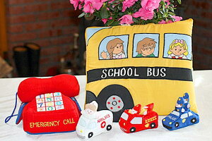 布絵本布おもちゃ英語教育MY ABC TRAVEL BAG/SCHOOL BUS&アクティビティトイ・エマジェンシーテレフォンプレイ&ラーンギフトセット幼児教育【知能開発レッスンブック】選んで!!無料ギフトラッピ
