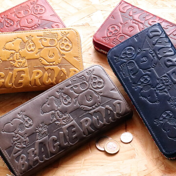 楽天市場 Snoopy Beagle Road ラウンドファスナー長財布 レインボーファスナー 長財布 長サイフ 小銭入れあり 財布 サイフ 本革 牛革 レザー カウレザー アニメ キャラクター ユニセックス メンズ レディース ギフト スヌーピー Peanuts ピーナツ 送料無料