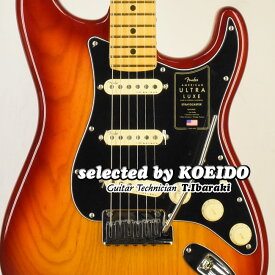 【New】Fender American Ultra Luxe Stratocaster MN Plasma Red Burst(selected by KOEIDO)店長厳選！別格の最新ウルトララックス・ストラト！