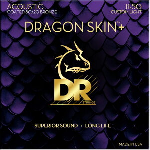 DR DRAGON SKIN+ 80/20 Bronze Acoustic Custom Light DA8-11(11-50)アコースティックギター弦 カスタムライトゲージ【送料無料】【定形外郵便発送】