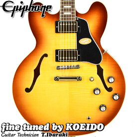 Epiphone ES-335 Figured Raspberry Tea Burst【スペア弦、クリップチューナー付き】【送料無料】エピフォン　エレキギター　セミアコ