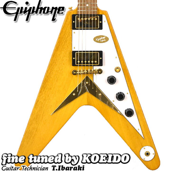 楽天市場】（お取り寄せ商品）Epiphone 1958 Korina Flying V (White  