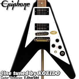 Epiphone Kirk Hammett 1979 Flying V Ebony カークハメットモデル 【クリップチューナー、スペア弦付き！】【送料無料】エピフォン　フライングV　メタリカ