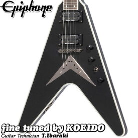 Epiphone Dave Mustaine Flying V Custom Black Metallic 【クリップチューナー、スペア弦付き！】【送料無料】エピフォン フライングV デイヴムスティン メガデス 限定特価　夏のバーゲン