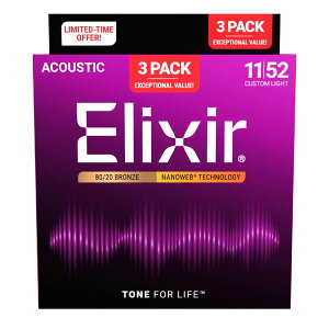 Elixir Acoustic Guitar Strings Bronze 3Pack Set Custom Light #16564 JX^CgyGNT[3ZbgpbNIzyzy`OX֔zAR[XeBbNM^[
