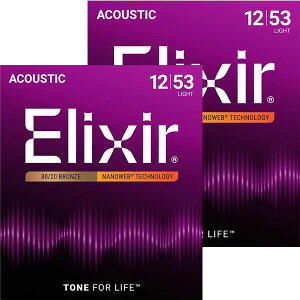 Elixir Acoustic Guitar Strings Bronze Light 2Pack #11052�y�G���N�T�[2�Z�b�g�p�b�N�����I�z�y���������z�y��`�O�X�֔����z�A�R�[�X�e�B�b�N�M�^�[��