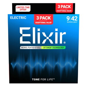 Elixir OPTIWEB Electric Guitar Strings 3Pack Set Super Light ��16571�y�G���N�T�[3�Z�b�g�p�b�N�����I�z�y���������z�y��`�O�X�֔����z�G���L�M�^�[��