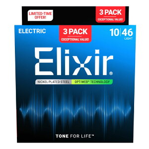 Elixir OPTIWEB Electric Guitar Strings 3Pack Set Light ��16572�y�G���N�T�[3�Z�b�g�p�b�N�����I�z�y���������z�y��`�O�X�֔����z�G���L�M�^�[��