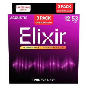 Elixir Acoustic Guitar Strings Phosphor Bronze 3Pack Set Light #16569 CgyGNT[3ZbgpbNIzyzy`OX֔zAR[XeBbNM^[