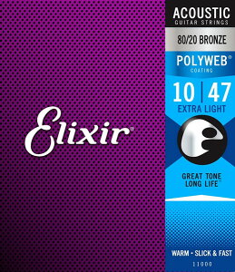 Elixir Bronze Acoustic Extra Light Gauge Polyweb #11000�y���������z�y��`�O�X�֔����z