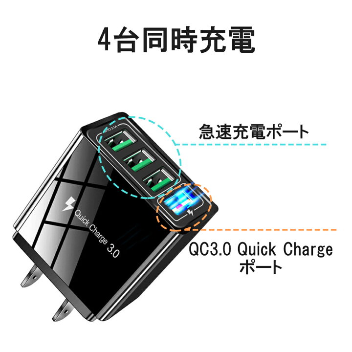 楽天市場】【お買い物マラソン限定全品P 5倍】【最大12%OFFクーポン配布中】ACアダプター 急速 USB 充電器 4ポート 同時充電 4口 チャージャー コンセント QC3.0 iPhone Android スマホ 2.4A USBアダプタ Galaxy Xperia Sony : 功栄プラン 楽天市場】【お買い物マラソン限定全品P 5倍】【最大12%OFFクーポン配布中】ACアダプター 急速 USB 充電器 4ポート 同時充電 4口 チャージャー コンセント QC3.0 iPhone Android スマホ 2.4A USBアダプタ Galaxy Xperia Sony : 功栄プラン