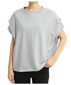 【2,086円！2点購入クーポンで】 Tシャツ レディース 着痩せ 華奢見え 半袖 フレンチスリーブ 無地 ボーダー カジュアル シンプル トレンド 二の腕カバー Uネック ラウンドネック トップス ゆったり オーバーサイズ 体型カバー 春夏