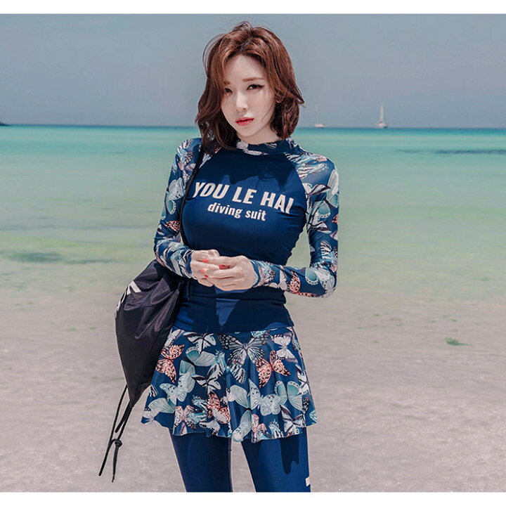 楽天市場】水着 2025 レディース ラッシュガード 夏 3点 セット 水着  