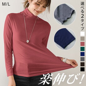 【1,036円！11/14までクーポンで】 カットソー インナー 肌着 重ね着 レディース トップス 黒 長袖 tシャツ プルオーバー ハイネック フリル 長袖カットソー ストレッチ 伸縮性 長袖トップス きれいめ 大人 カジュアル オフィス 20代 30代 40代 秋 冬 秋冬