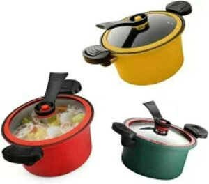 「動画あり」両手鍋 フライパン マイクロ圧力鍋 圧力鍋 多機能マイクロ圧力鍋 焦げつき防止鍋 スープ鍋 鍋 IH対応圧力鍋 3.5L 台所用品 家庭用 2~6人用 キッチン 調理器具 多機能鍋 調理鍋