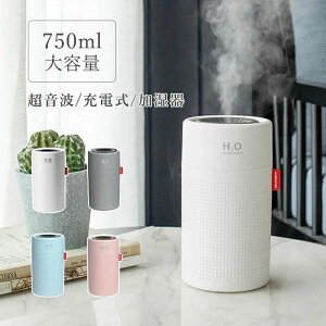 750ml大容量 超音波 USB 加湿器 卓上 ペットボトル 卓上加湿器 充電式加湿器 静音 28時間連続稼働 携帯式加湿器 車載 マイクロミスト 自動オフ 乾燥対策 オフィス 家庭用 デスク