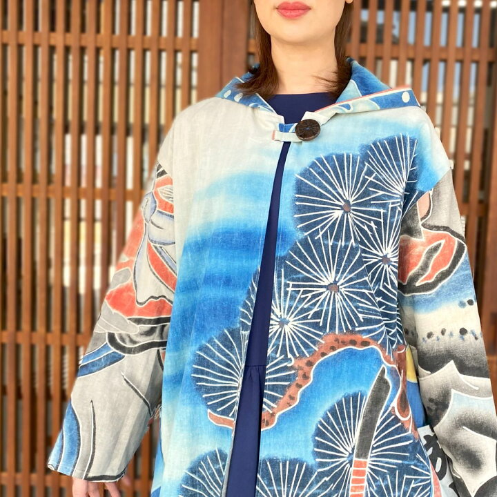 楽天市場】【古布のぼり旗アレンジコート】作家一点物オリジナル綿 