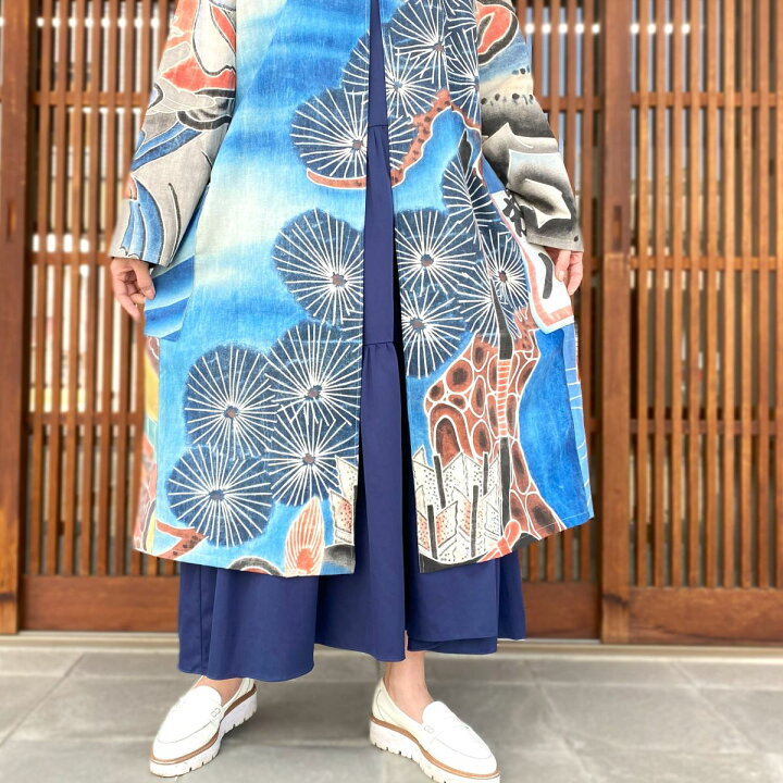 楽天市場】【古布のぼり旗アレンジコート】作家一点物オリジナル綿 