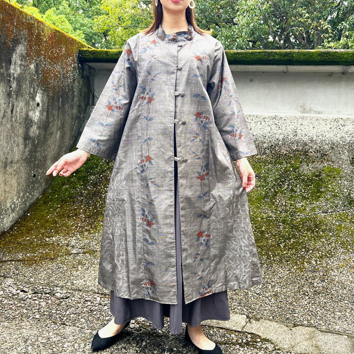 専用になりました。 刺し子 泥大島紬ロングコート 分け合う
