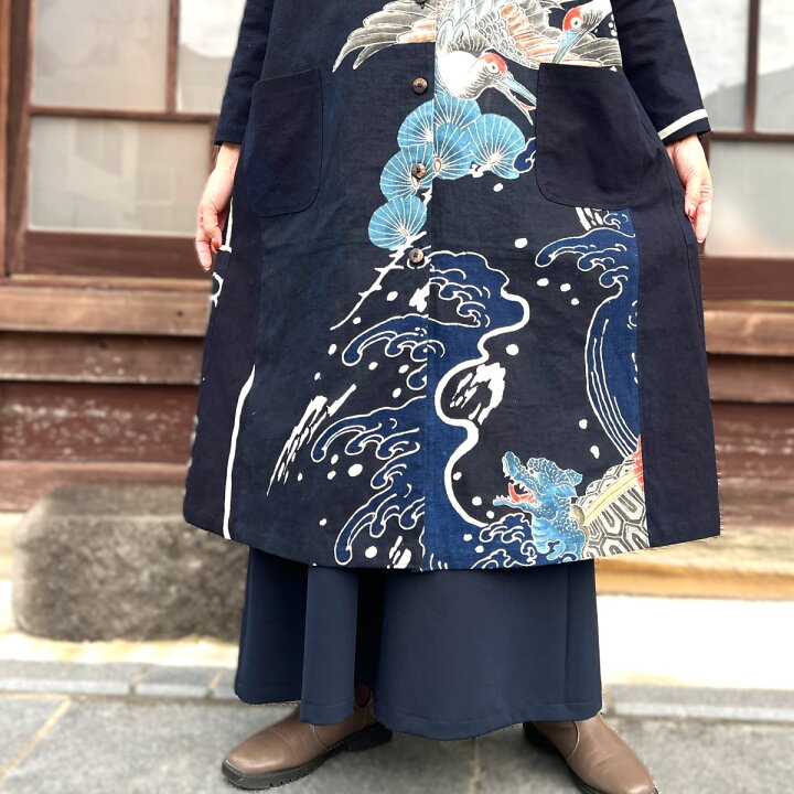 楽天市場】【古布リメイク前開きワンピース】高木ふくえ作家一点物創作 
