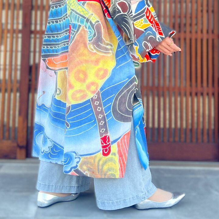 楽天市場】【古布リメイクのぼり旗コート】作家一点もの創作服ミセス 