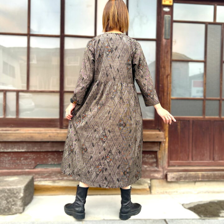 楽天市場】【大島紬アレンジワンピース】高木ふくえ作一点ものミセス 