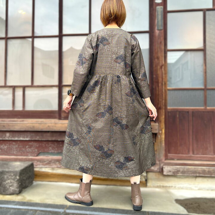 楽天市場】【大島紬アレンジワンピース】高木ふくえ作一点ものミセス 