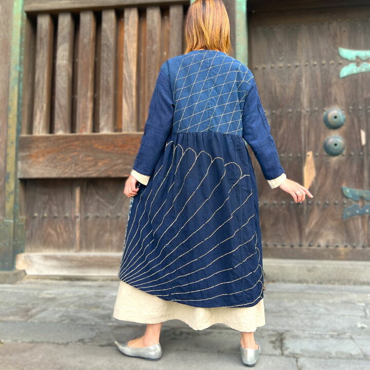 楽天市場】【古布アレンジワンピース】作家一点物創作服古布リメイク藍 