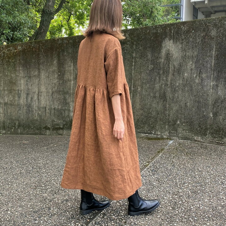 楽天市場】【柿渋染め麻ワンピース】当店オリジナル和柄和風ゆったり 