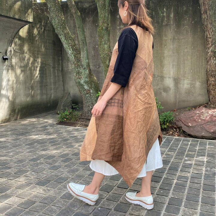 楽天市場】【柿渋染めジャンパースカート】作家一点もの創作服手拭い 