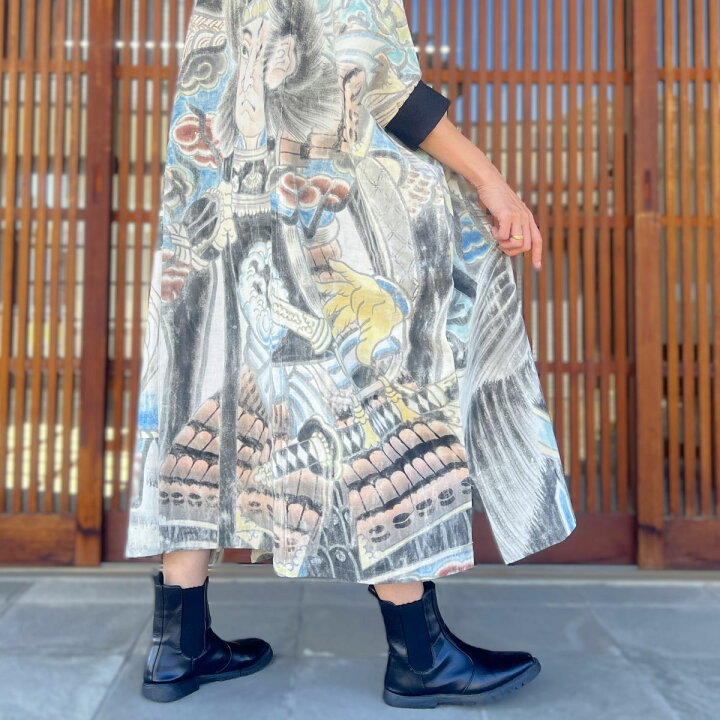 木綿古布 藍型染めと家紋幕のリメイク一点物 （楽天市場】【古布 