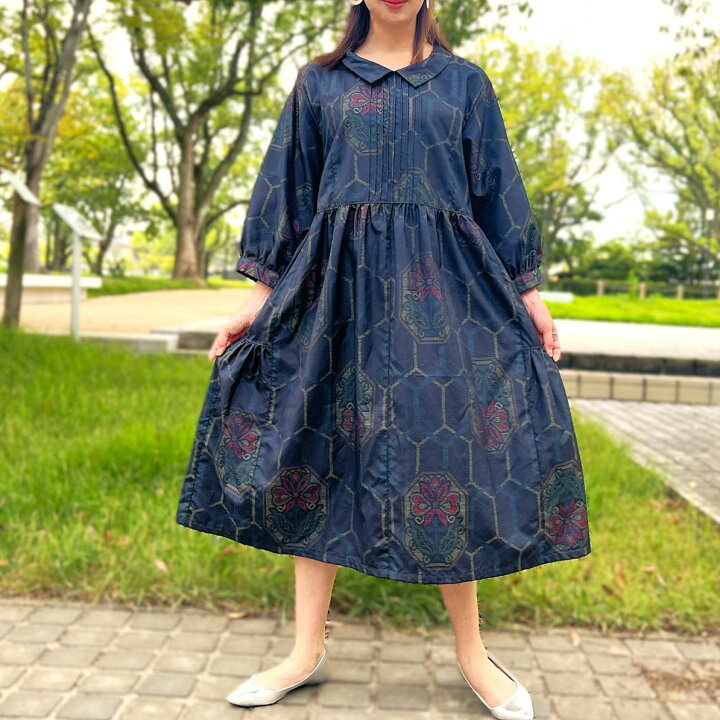 楽天市場】【大島紬リメイクワンピース】1点物創作服ミセス40代50 