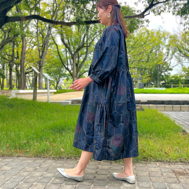 楽天市場】【大島紬リメイクワンピース】1点物創作服ミセス40代50 