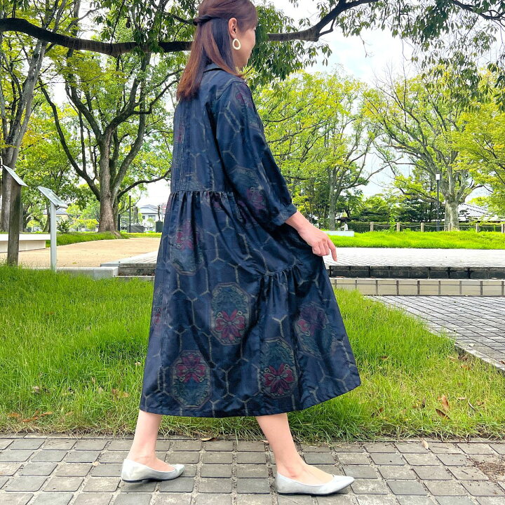 楽天市場】【大島紬リメイクワンピース】1点物創作服ミセス40代50 