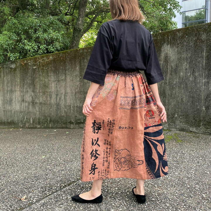 楽天市場】1,000円offクーポン配布中【古布リメイクスカート】作家一点 