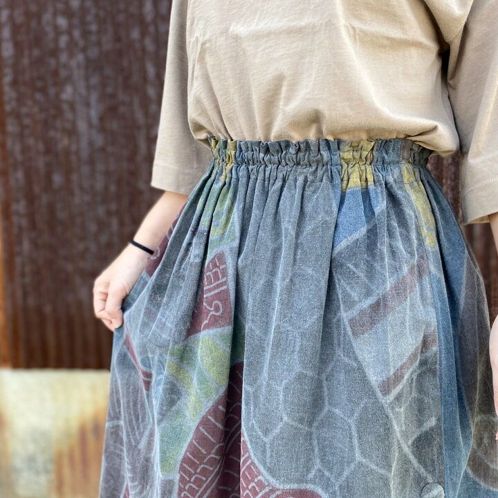楽天市場】【古布リメイク墨染めスカート】一点もの創作服ミセス40代 